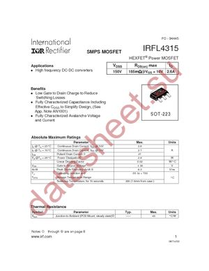 IRFL4315 datasheet  